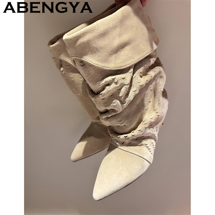 Ethnic Fashion For Women - Botas cortas de media pantorrilla para