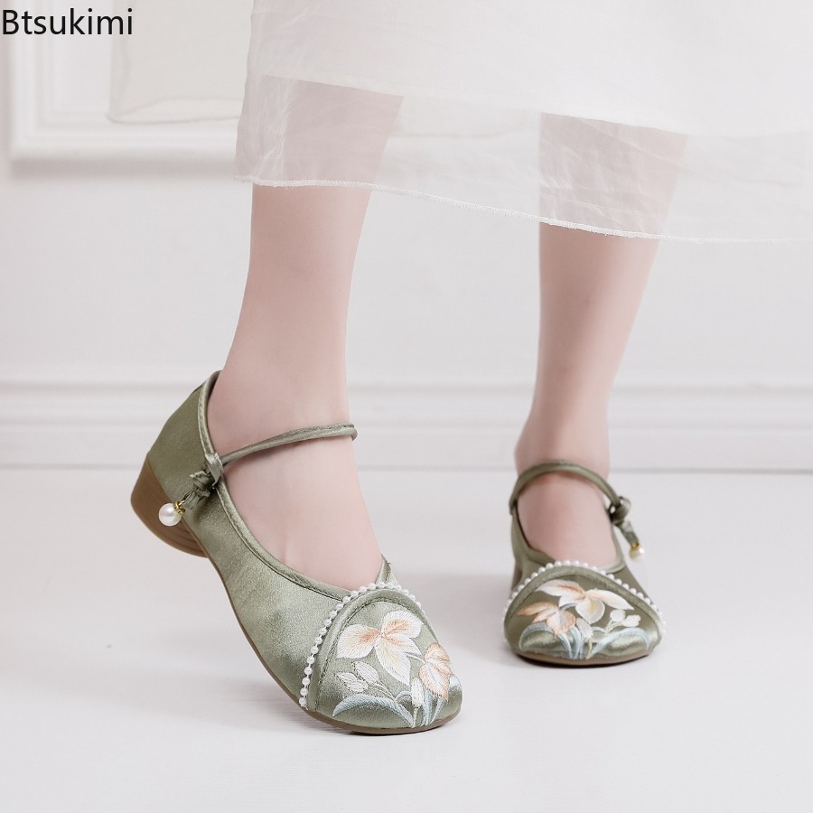 Ethnic Fashion For Women - Zapatos de Mujer con Tacón Bajo,