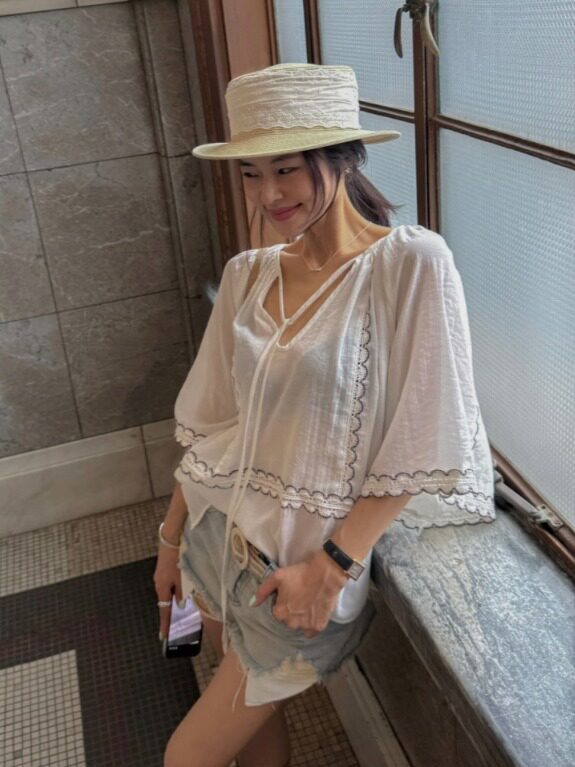 Ethnic Fusion Fashion - Top de estilo coreano con patchwork