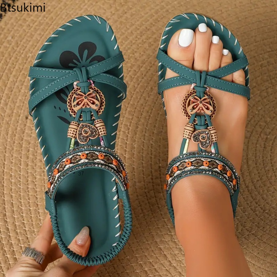 Ethnic Fashion For Women - Sandalias Bohemias para Mujer, Zapatos Casuales