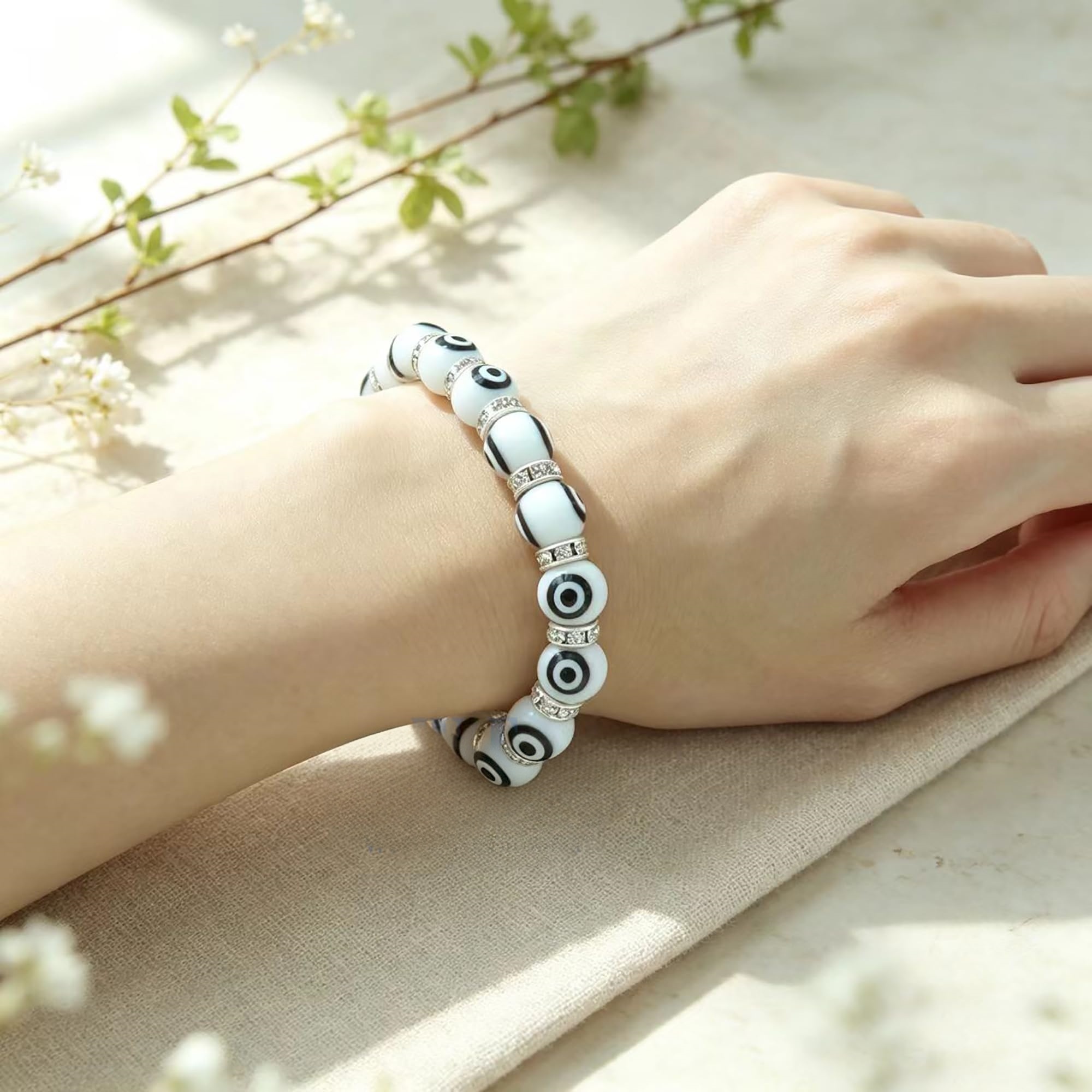 1 Pulsera de Ojo Turco, Cuenta - Fashion Ethnic Wear For Men reseña y precio
