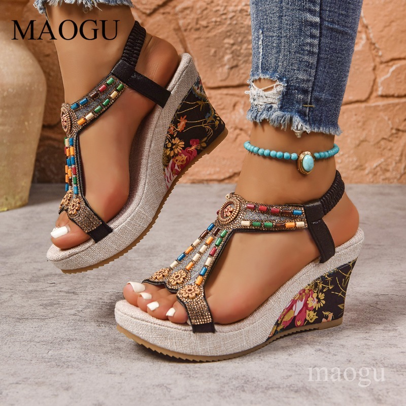 Sandalias de Plataforma con Cu - Ethnic Fashion For Women reseña y precio