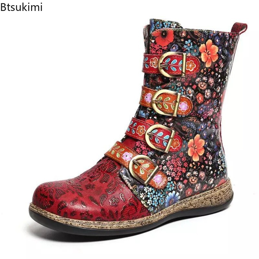 Botas de cuero estampadas de e - Ethnic Fashion For Women reseña y precio